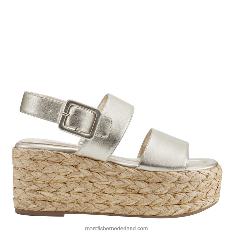 vrouwen Marc Fisher Patryce espadrillesandaal met plateauzool platina leer 2T068T213 vrouwen Marc Fisher Patryce espadrillesandaal met plateauzool platina leer 2T068T213