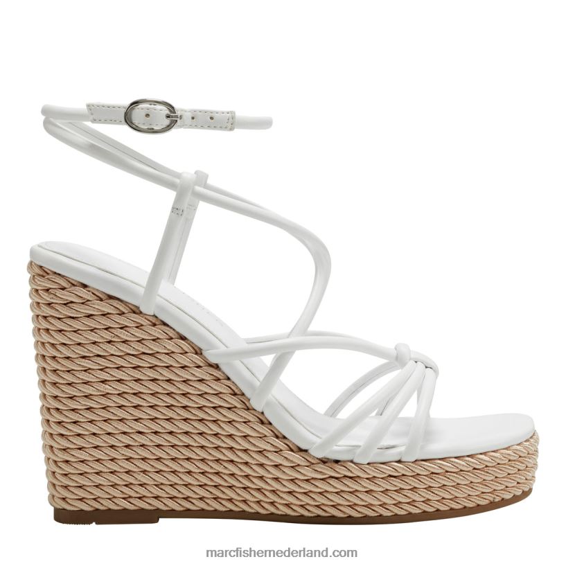 vrouwen Marc Fisher zarah espadrillesandaal met bandjes en sleehak wit 2T068T219 vrouwen Marc Fisher zarah espadrillesandaal met bandjes en sleehak wit 2T068T219